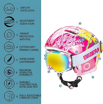 Amazon | BeBeFun 幼児と子供用 スキースケートヘルメット 48-52cm S