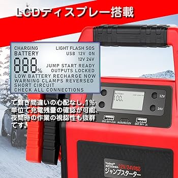 Amazon | 【一年保証期間 PSE認証 急速充電】 42000mAh 12V/24V