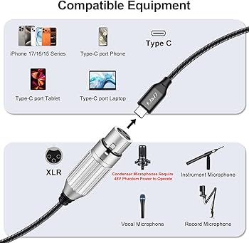 Amazon.co.jp: J&D USB CからXLRマイクオーディオケーブル 編組USB C