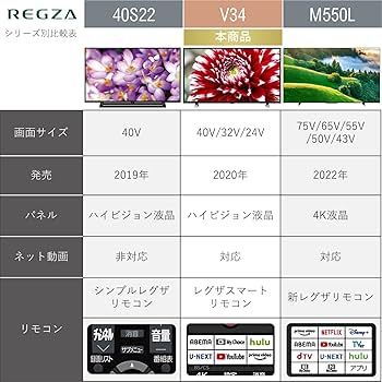 Amazon | REGZA 40V型 液晶テレビ レグザ 40V34 フルハイビジョン 外