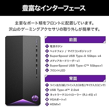 Amazon.co.jp: HP ゲーミング デスクトップPC インテル Core i7-11700
