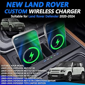 Amazon.com: Dual Wireless Car Charger for Land Rover Defender 90