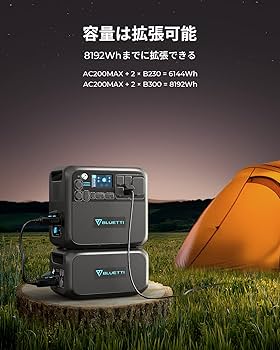 Amazon.co.jp: BLUETTI ポータブル電源 AC200MAX 2048Wh 大容量 2200W