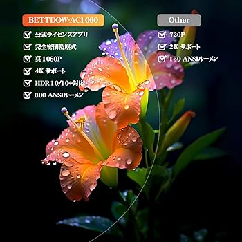 Amazon.co.jp: 「Netflix公式認証ブランド」BETTDOW プロジェクター