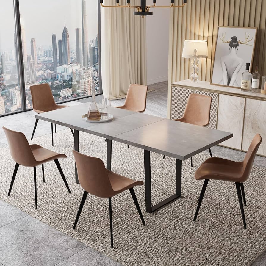 Amazon.com - ZckyCine Modern Mid-Century Extendable Dining Table
