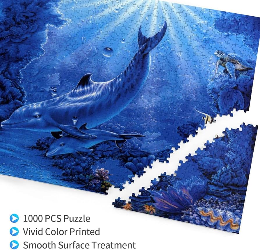 Amazon | 水中の世界 鯨 鮫 人気ジグソーパズル1000ピース木製
