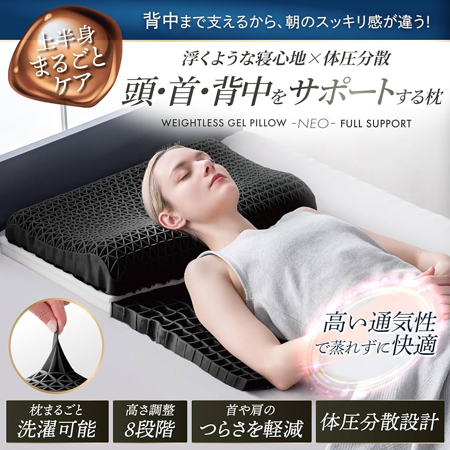 Amazon｜GOKUMIN ジェル枕 枕 【整体師監修 ジェル×綿】 首が痛くなり