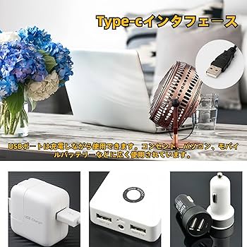 Amazon.co.jp: TopGTzolun レトロ扇風機 ファン 卓上扇風機 USBプラグ