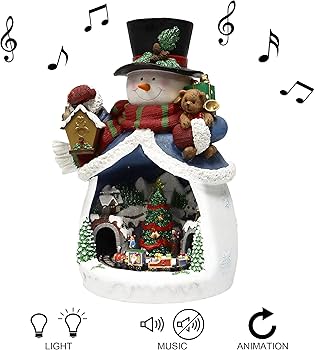 Amazon.com: MOMENTS IN TIME Snowman with Animated Christmas