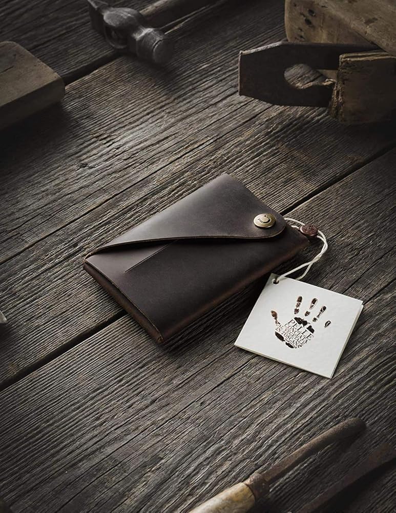 Amazon.com: Minimalist Leather Wallet - Wood Brown, Stitchless