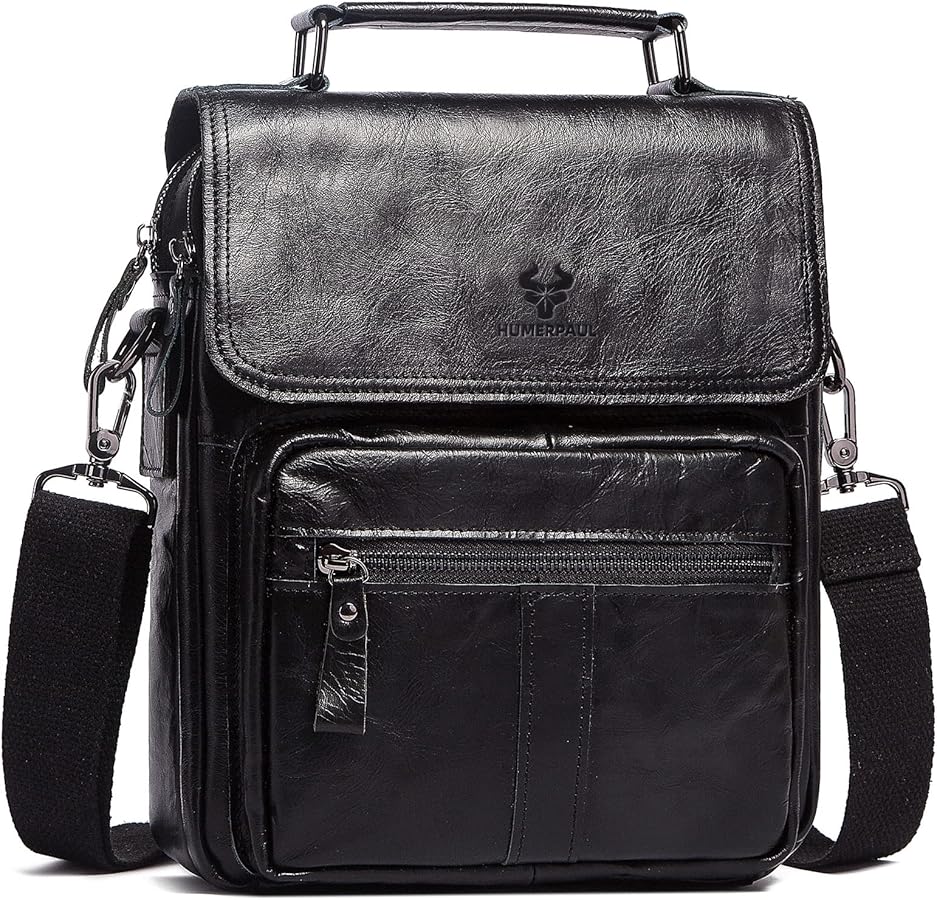 Amazon.com: HUMERPAUL Leather Messenger Crossbody Bag for Men