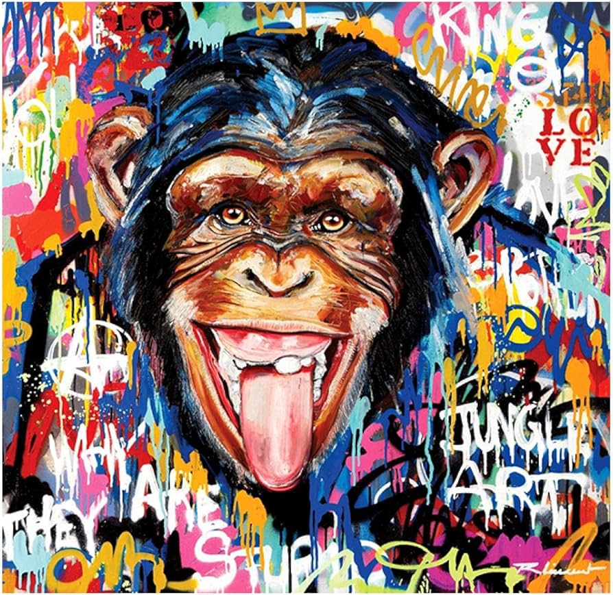 Amazon.co.jp: グラフィティストリートアート抽象かわいいモンキー