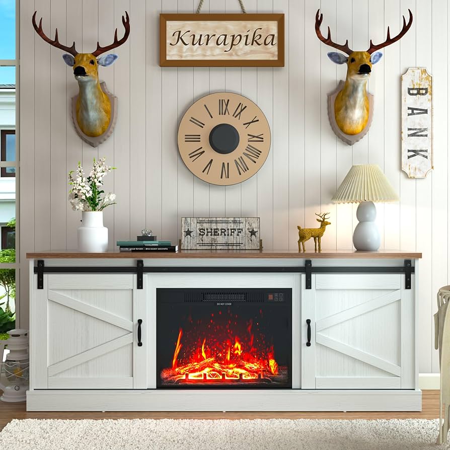 Amazon.com: Kurapika Fireplace TV Stand for up to 75
