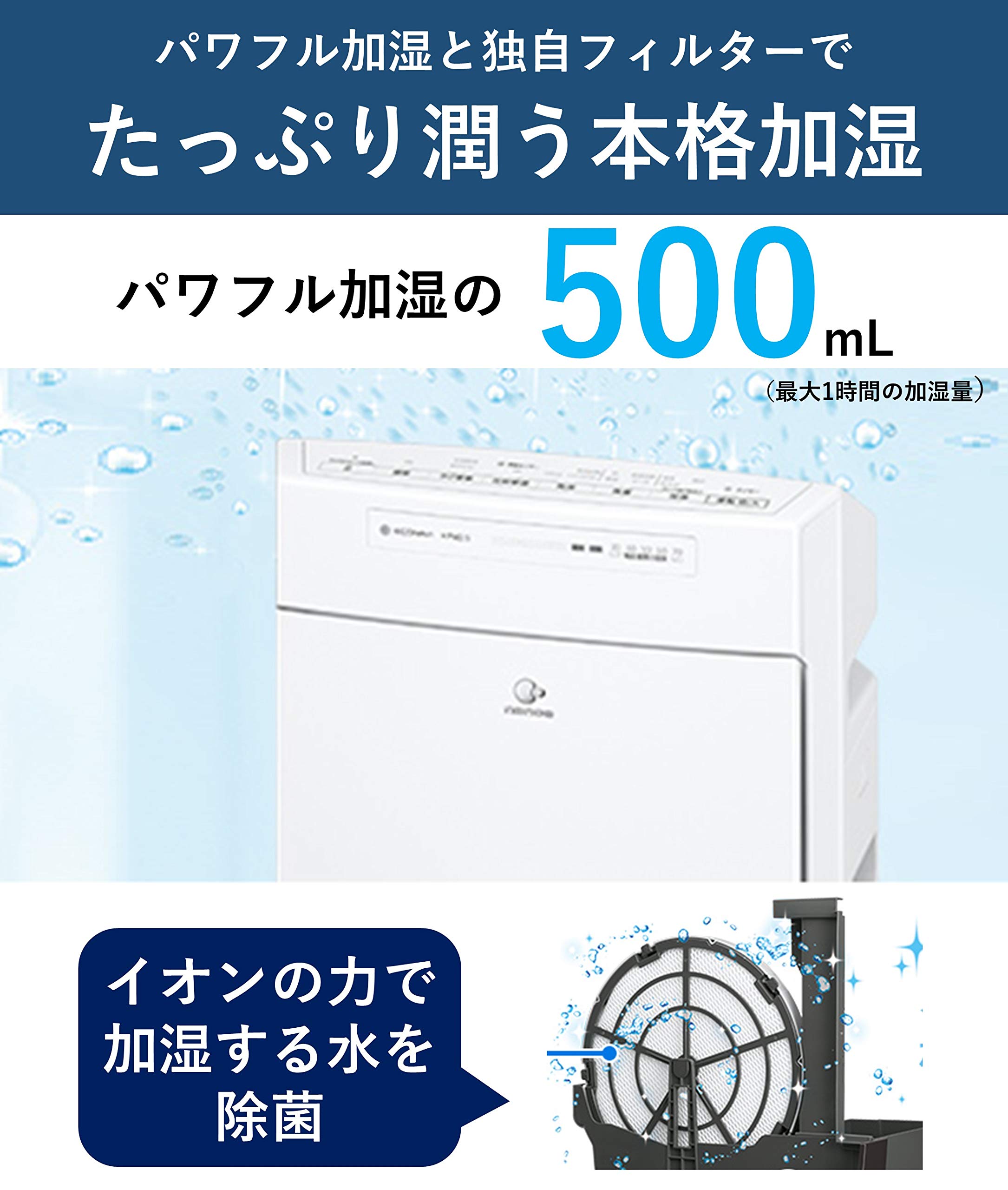 Amazon | パナソニック 加湿空気清浄機 ナノイー搭載 ~25畳 花粉撃退