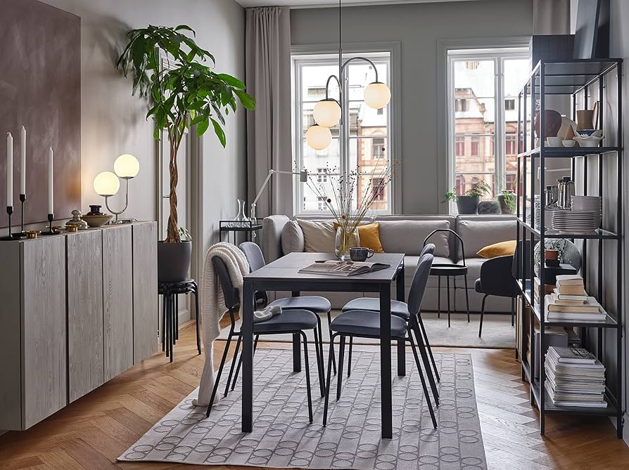 Amazon｜IKEA VANGSTA 伸縮テーブル 80/120x70cm ブラック/ダーク