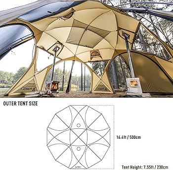 Amazon.com : POMOLY Dome Tent Camping Hot Tent, Sphere X8 Lite