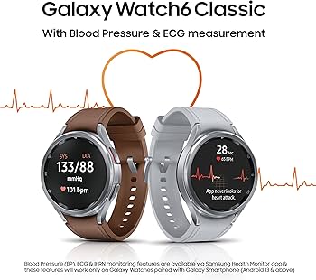 Samsung Galaxy Watch6 Classic (Black, 43mm) | Rotating Bezel