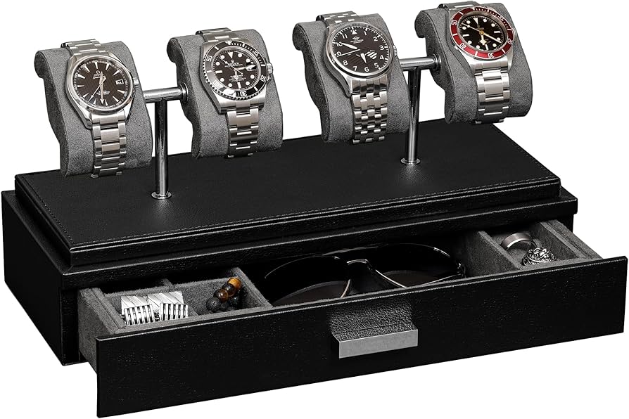 Amazon.com: ROTHWELL Luxury Watch Display Case for 4 Watches