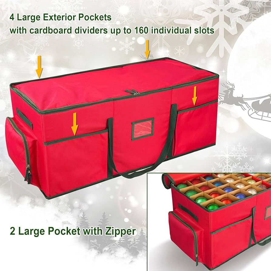 Amazon.com: HYRIXDIRECT Christmas Ornament Storage Box -Up to 160