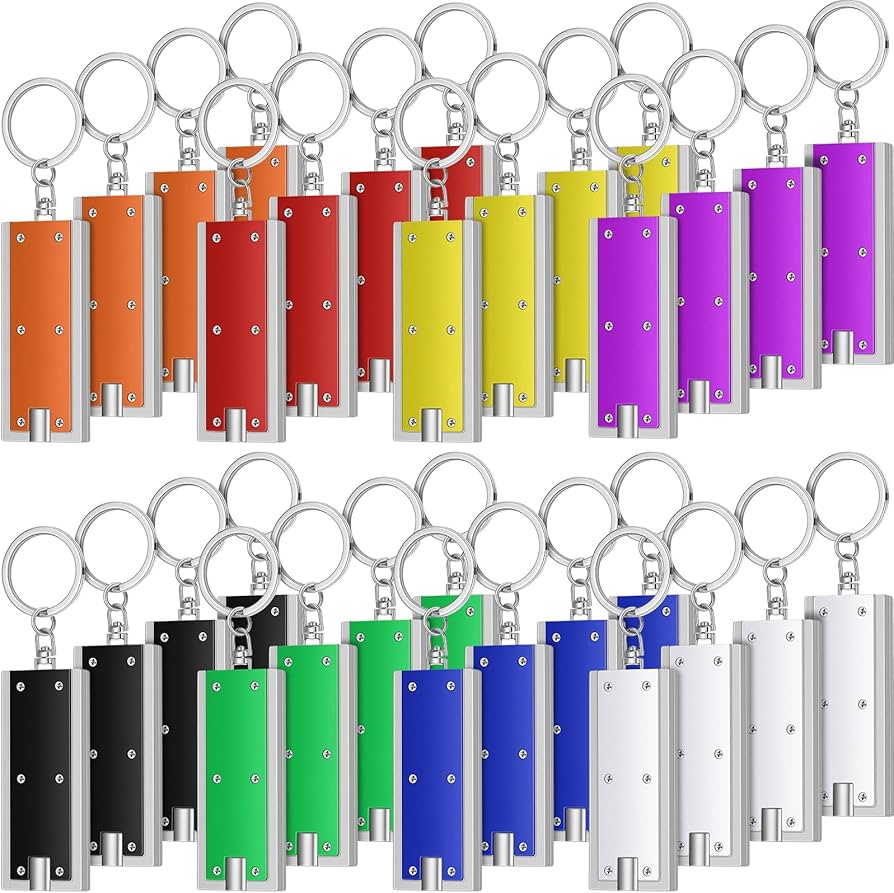 Hicarer 32 Pieces Flashlights Keychain Bulk Mini Powerful LED