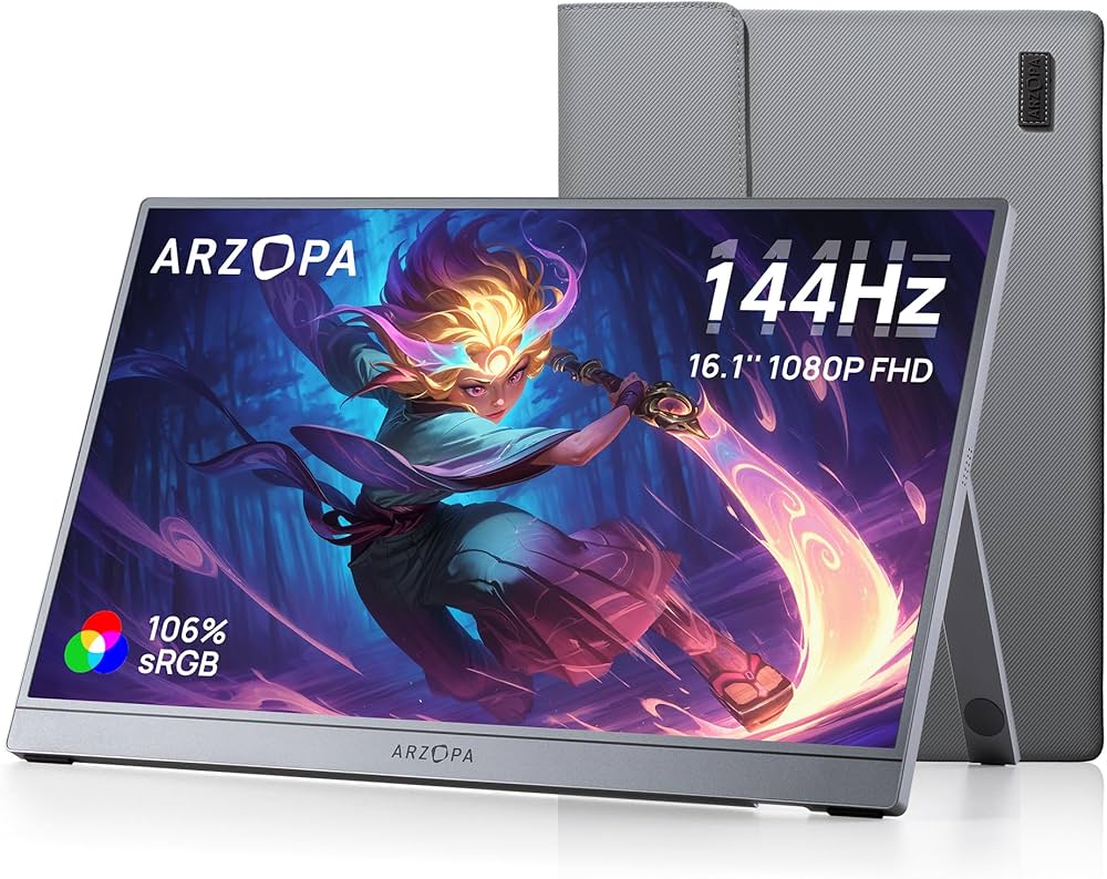 Amazon.co.jp: ARZOPA 16.1インチ モバイルモニター グレー 144Hz