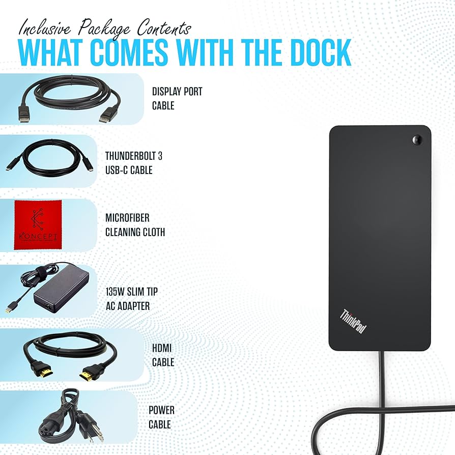 Amazon.com: Lenovo 40AN0135US Thunderbolt 3 Dock Gen 2 Dual UHD 4K