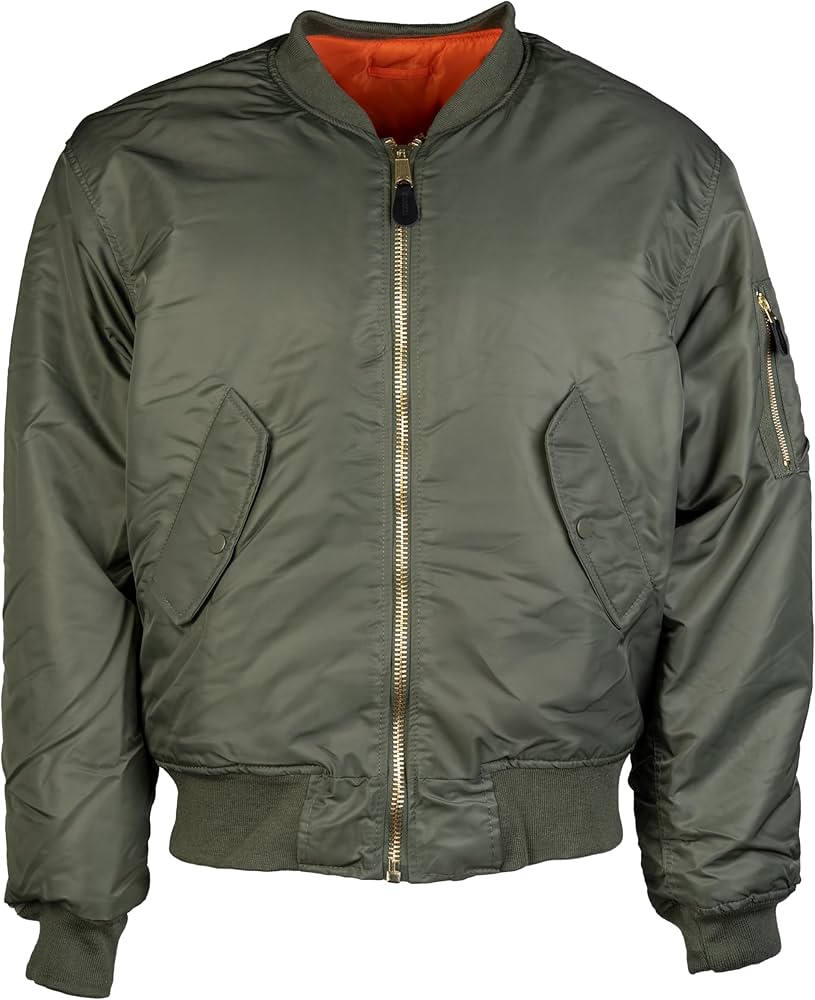 Amazon | USフライトジャケットMA-1スタイルオリーブグリーン陸軍