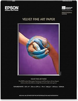 Amazon.co.jp: Epson 8.5in x 11in Velvet Fine Art Paper (20-Sheets