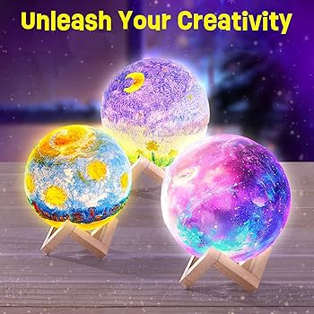 Amazon.com: Paint Your Own Moon Lamp Kit, Cool Gifts DIY 3D Moon
