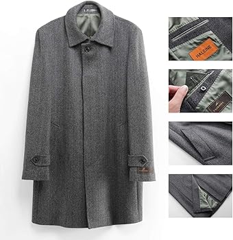 Amazon | [HALEINE] ステンカラーコート メンズ カシミヤ100% カシミヤ