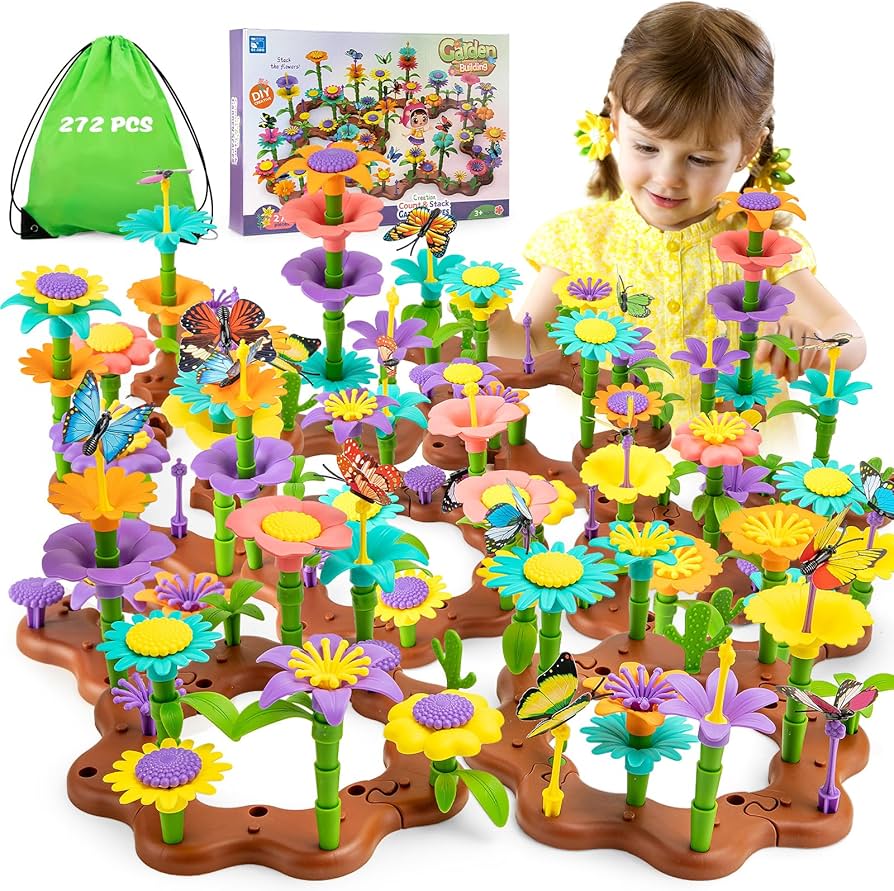 Amazon.com: Funsland Flower Garden Building Toys for Girls: 272