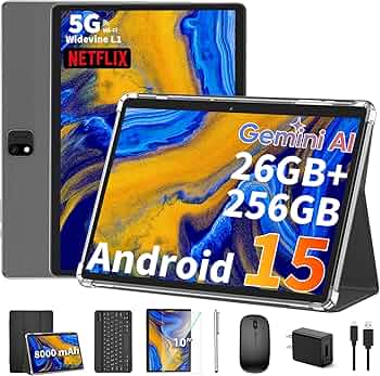 Amazon.com : 2025 Android 15 tablet with keyboard, 26GB+256GB+2TB