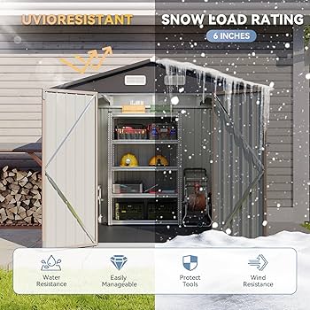 Amazon.com : BinpLax 8x6 Galvanized Metal Shed with 15mm Moisture