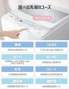 Amazon | COMFEE' 洗濯機 6kg 一人暮らし 1-3人用 全自動洗濯機