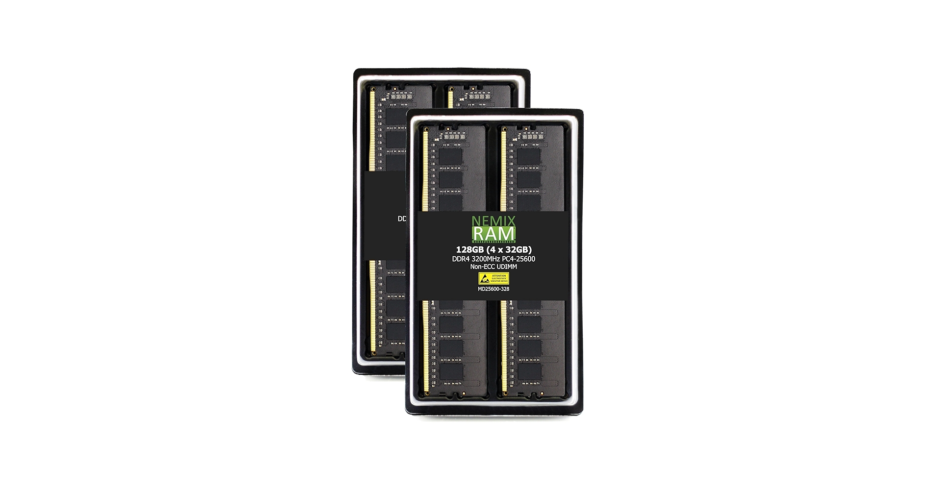 NEMIX RAM 128GB (4X32GB) DDR4 3200MHZ PC4-25600 2Rx8 1.2V CL22 288