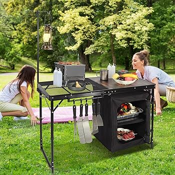 Amazon.com : REDCAMP Portable Camping Kitchen Table, 4ft Folding