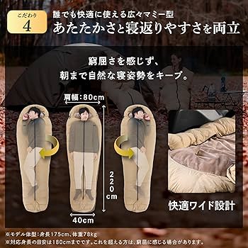 Amazon.co.jp: GOKUMIN 寝袋 シュラフ 冬用 マミー型 使用下限温度-15