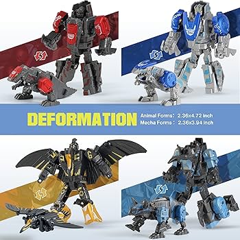 Amazon.co.jp: 11 形状 恐竜 変形ロボット おもちゃ 子供用 6歳以上 4