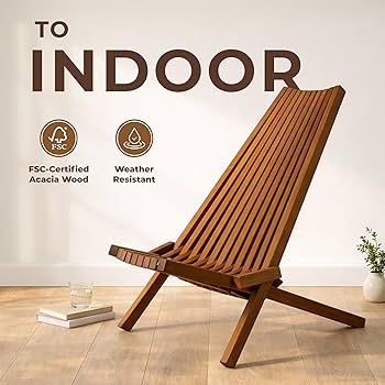 Amazon.com: Melino Wooden Folding Tamarack Chairs, FSC Certified