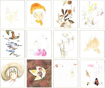 Amazon.co.jp: 色紙絵 少女絵 子ども絵【いわさきちひろの世界】額装品