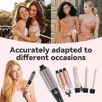 Amazon.com: Maxt 5-in-1 Interchangeable Curling Iron Wand Set with