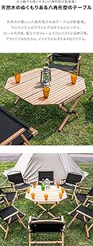 Amazon | FIELDOOR ウッドロールトップテーブル 八角形型 【ナチュラル