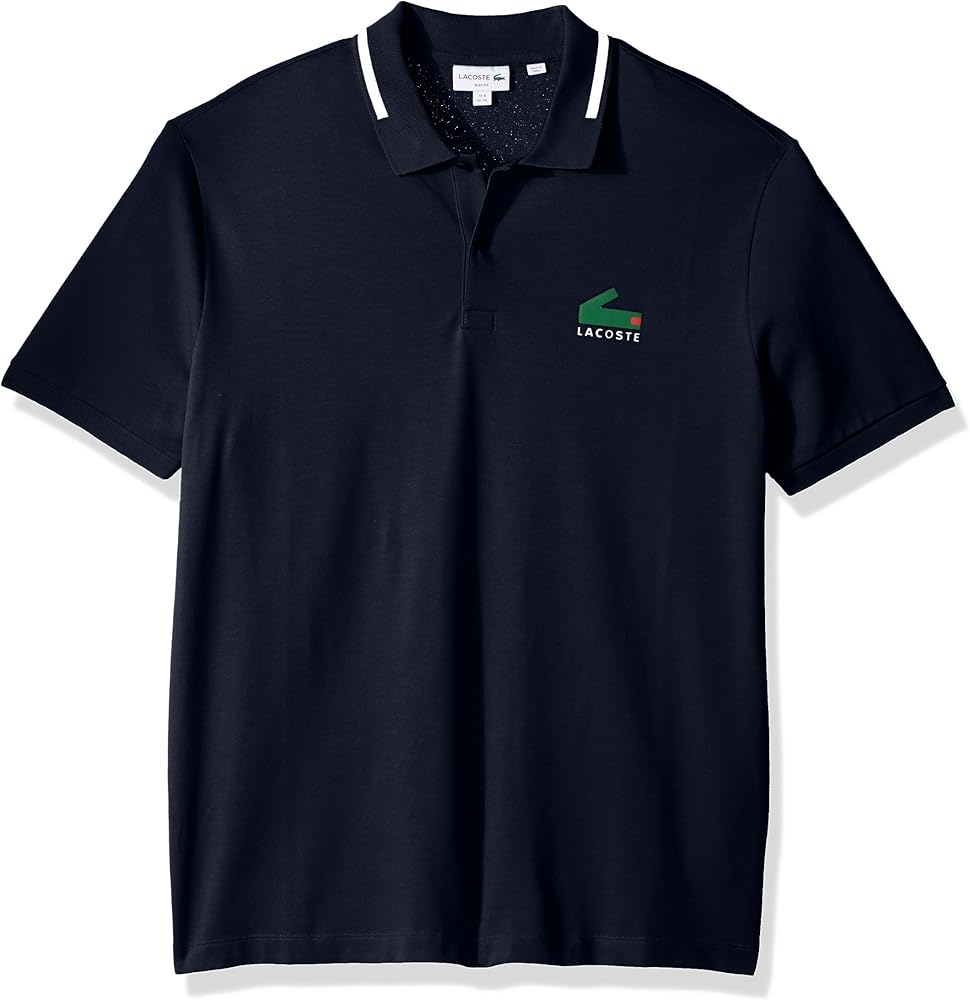Lacoste Men's Short Sleeve Graphic Pique Polo with Printed Croc