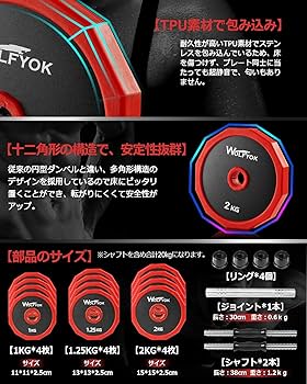 Amazon | ダンベル 可変式 合金鋼 スチール製 20kg x2個セット 5kg