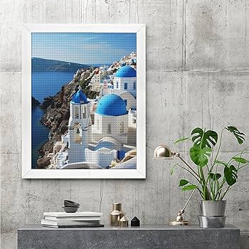 Amazon | ダイヤモンドアート ギリシャ サントリーニ島の風景