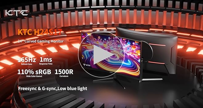 Amazon.co.jp: KTC 24インチ 湾曲ゲーミングモニター 180Hz 1ms(MPRT