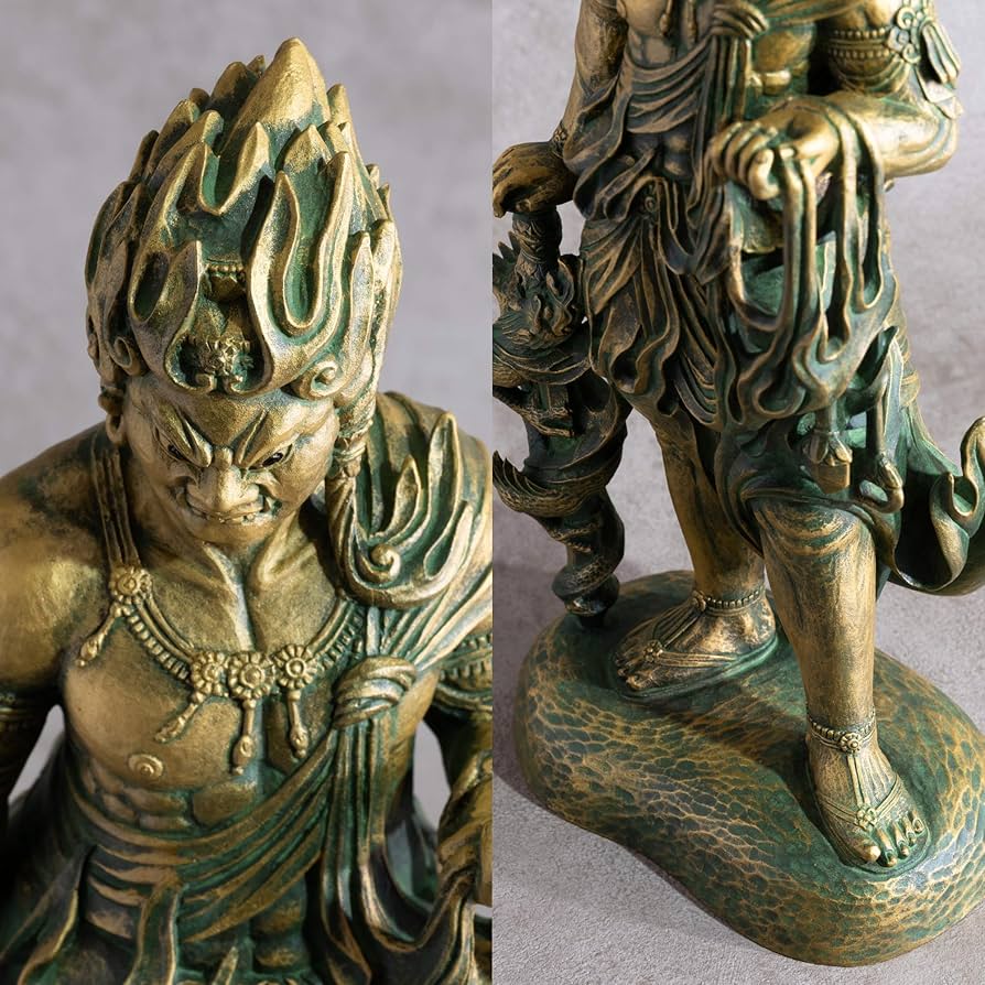 Amazon｜仏師銘版 不動明王 30cm 蝋型/青銅（ブロンズ）製 仏師：松久