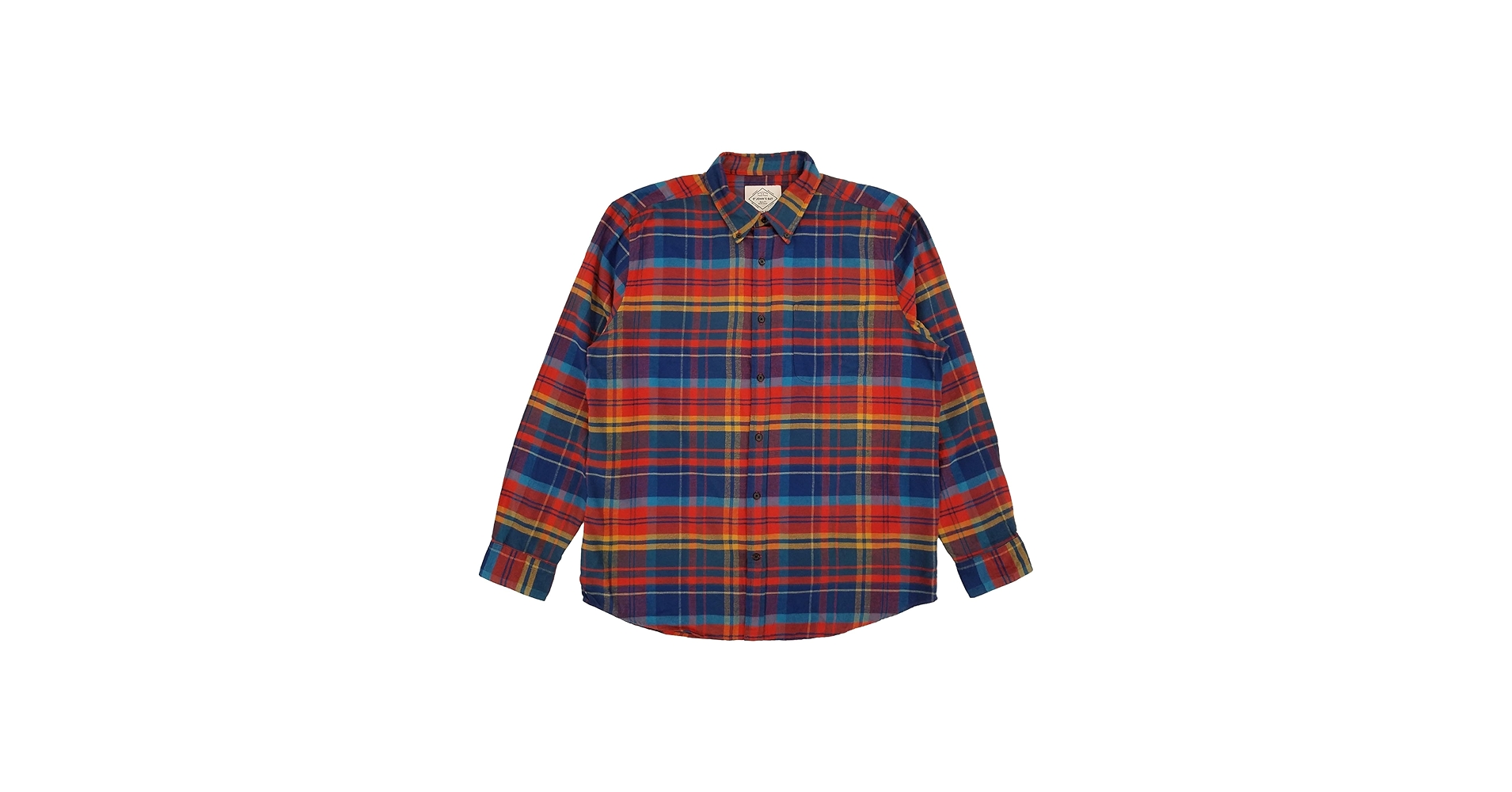 Amazon.com: St. John's Bay Mens Blue Orange Plaid Long Sleeve