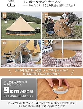 Amazon.co.jp: KingCamp アウトドア テーブル ワンポールテント