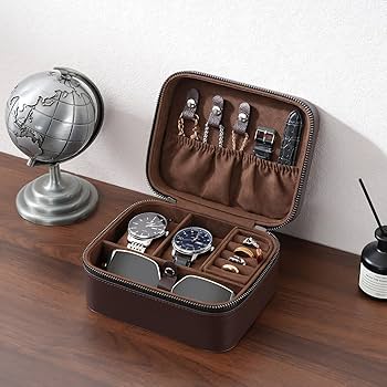 Amazon.com: ProCase Travel Watch Case, 2 Slots PU Leather Mens